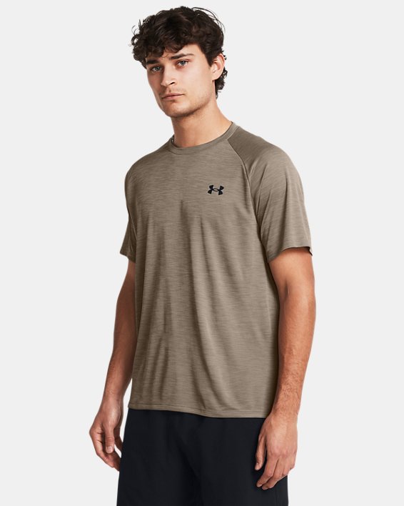 Men's UA Tech™ Textured Short Sleeve in Brown image number 0
